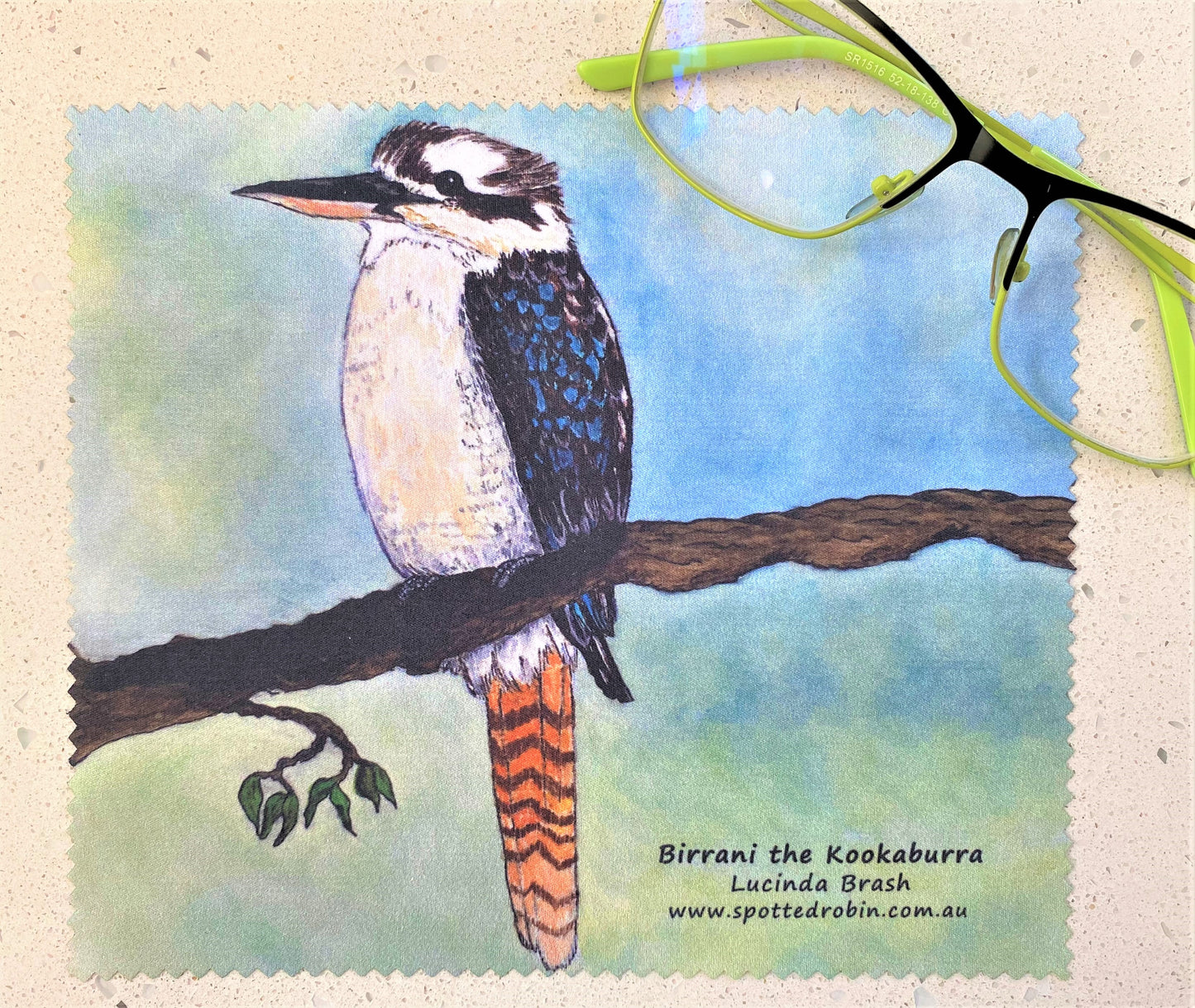 Microfibre Eyeglass Cleaning Cloth - Birrani the Kookaburra