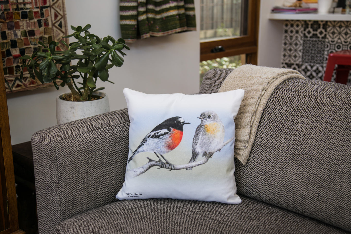 Cushion Covers - Scarlet Robin