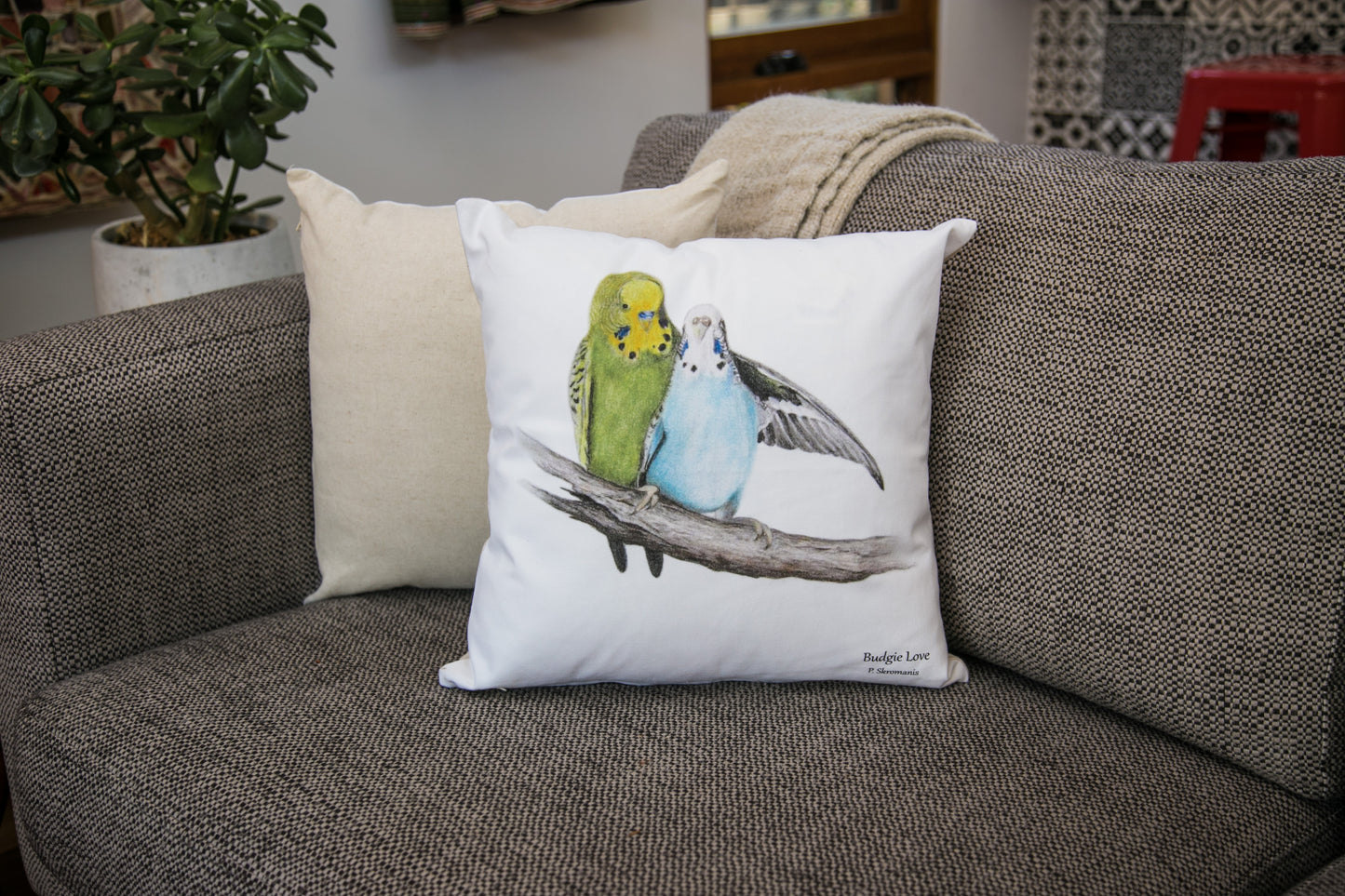 Cushion Covers - Budgie Love