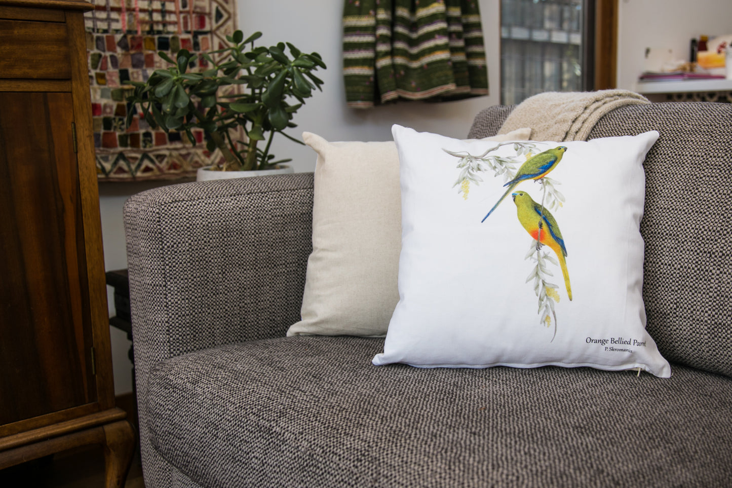 Cushion Covers - Orange Bellied Parrot