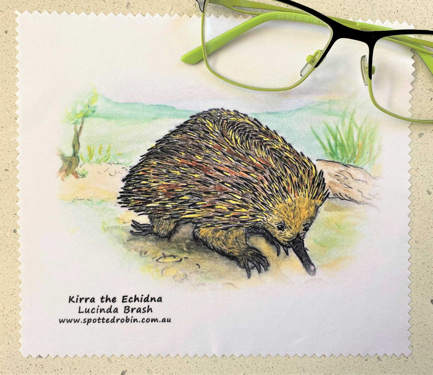 Microfibre Eyeglass Cleaning Cloth - Kirra the Echidna