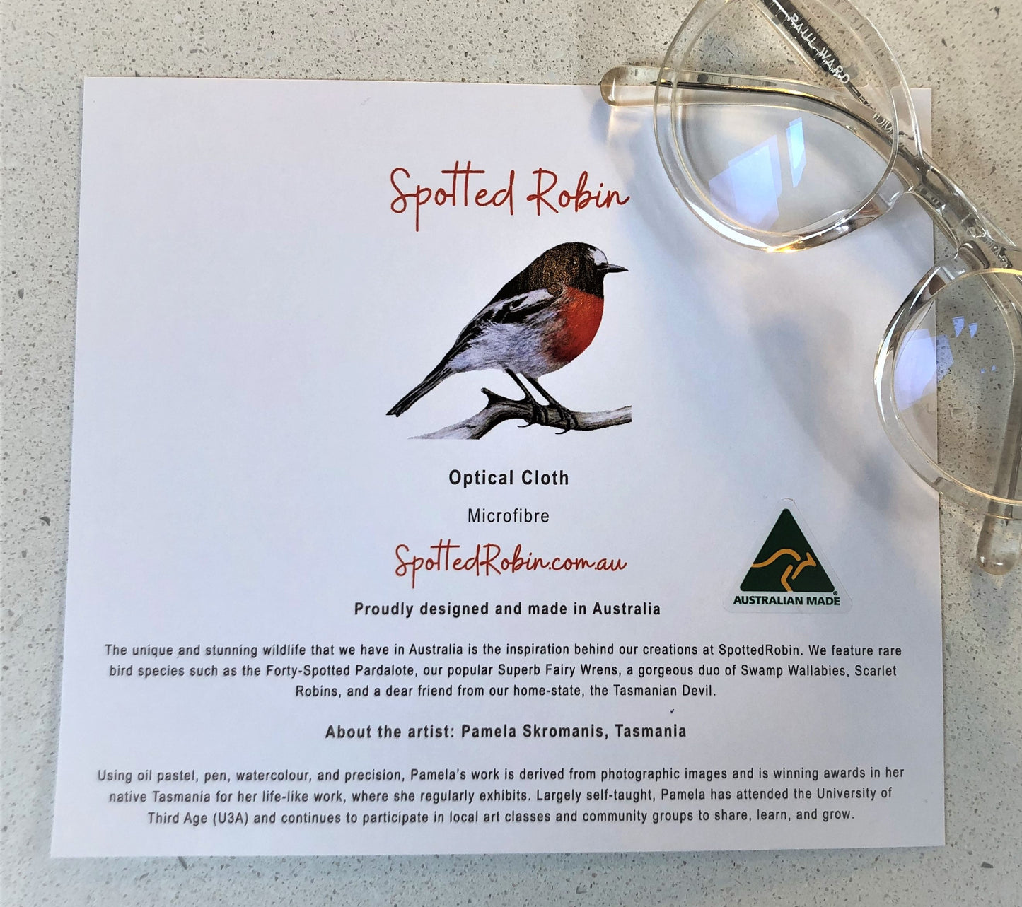 Microfibre Eyeglass Cleaning Cloth - Superb Fairy Wren Duo