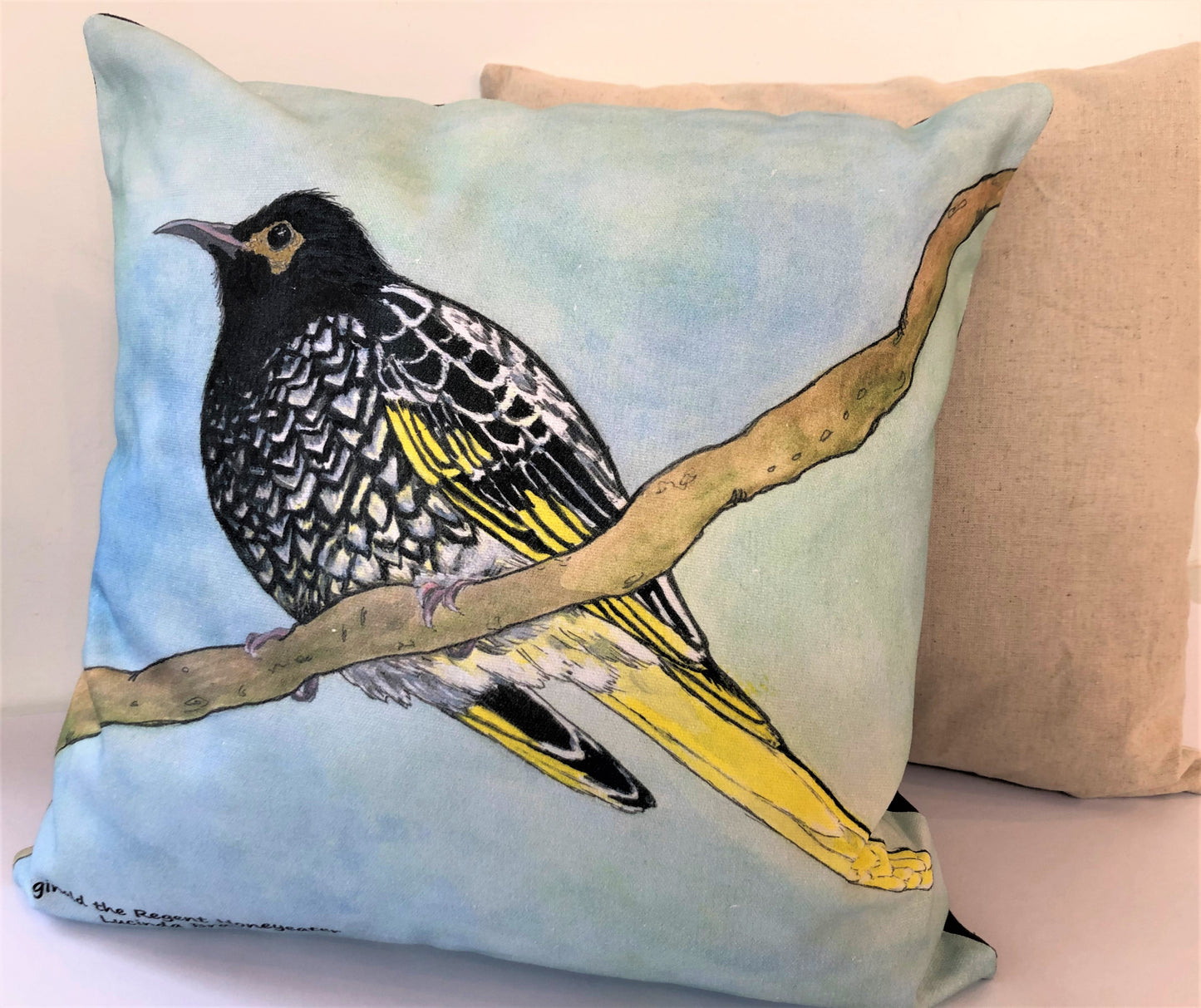 Cushion Cover - Reginald the Regent Honeyeater