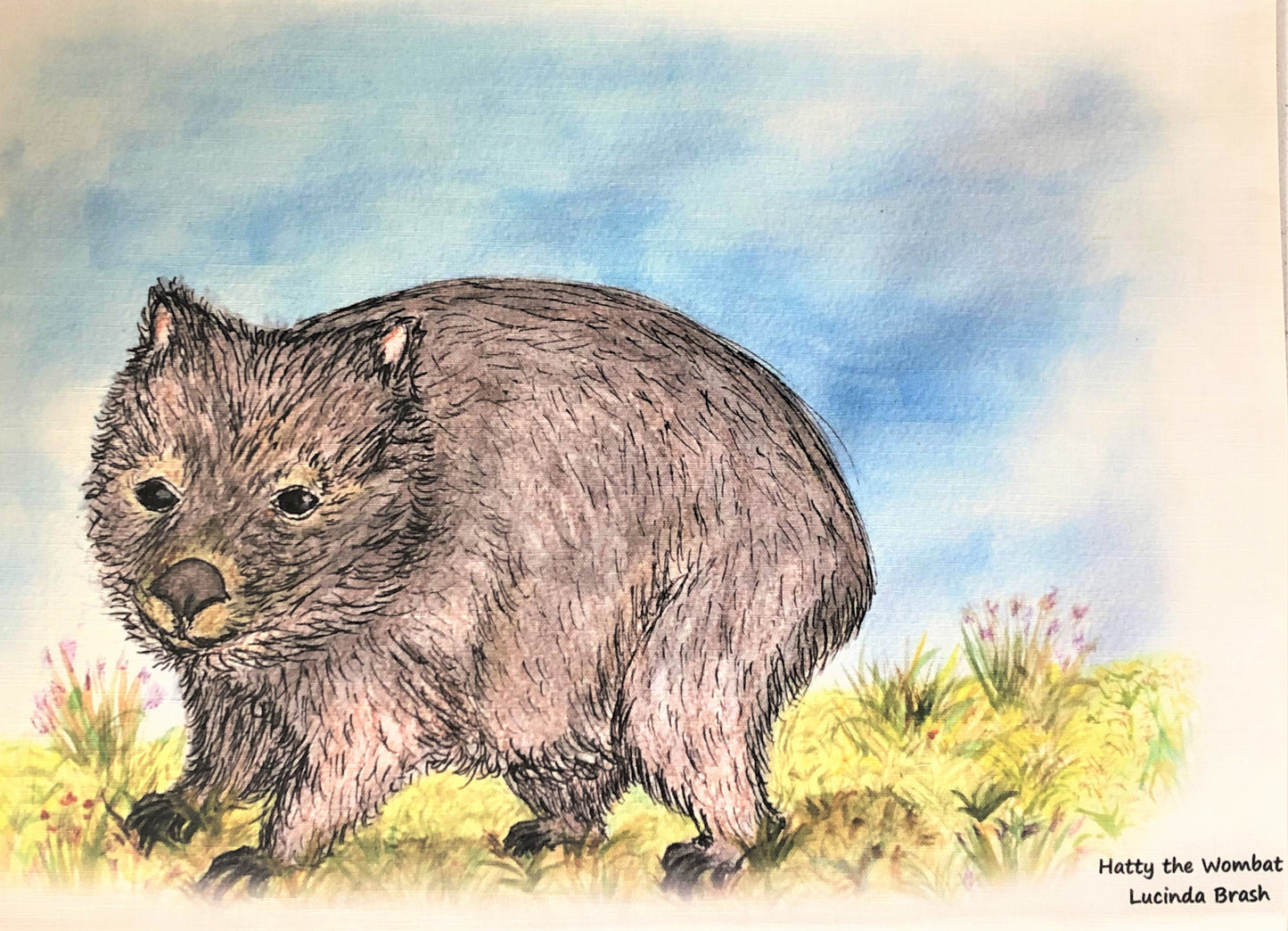 Tea Towel - Hatty the Wombat