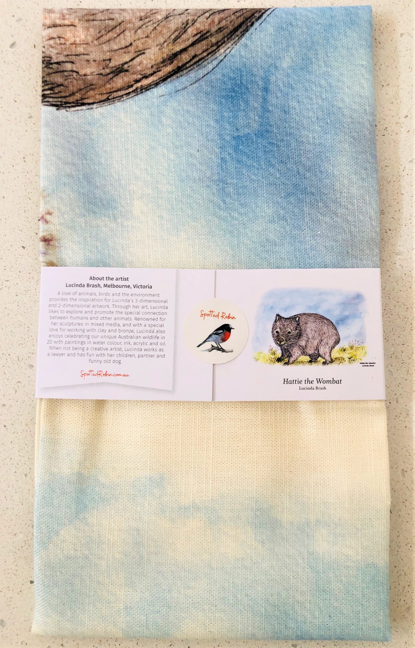 Tea Towel - Hatty the Wombat