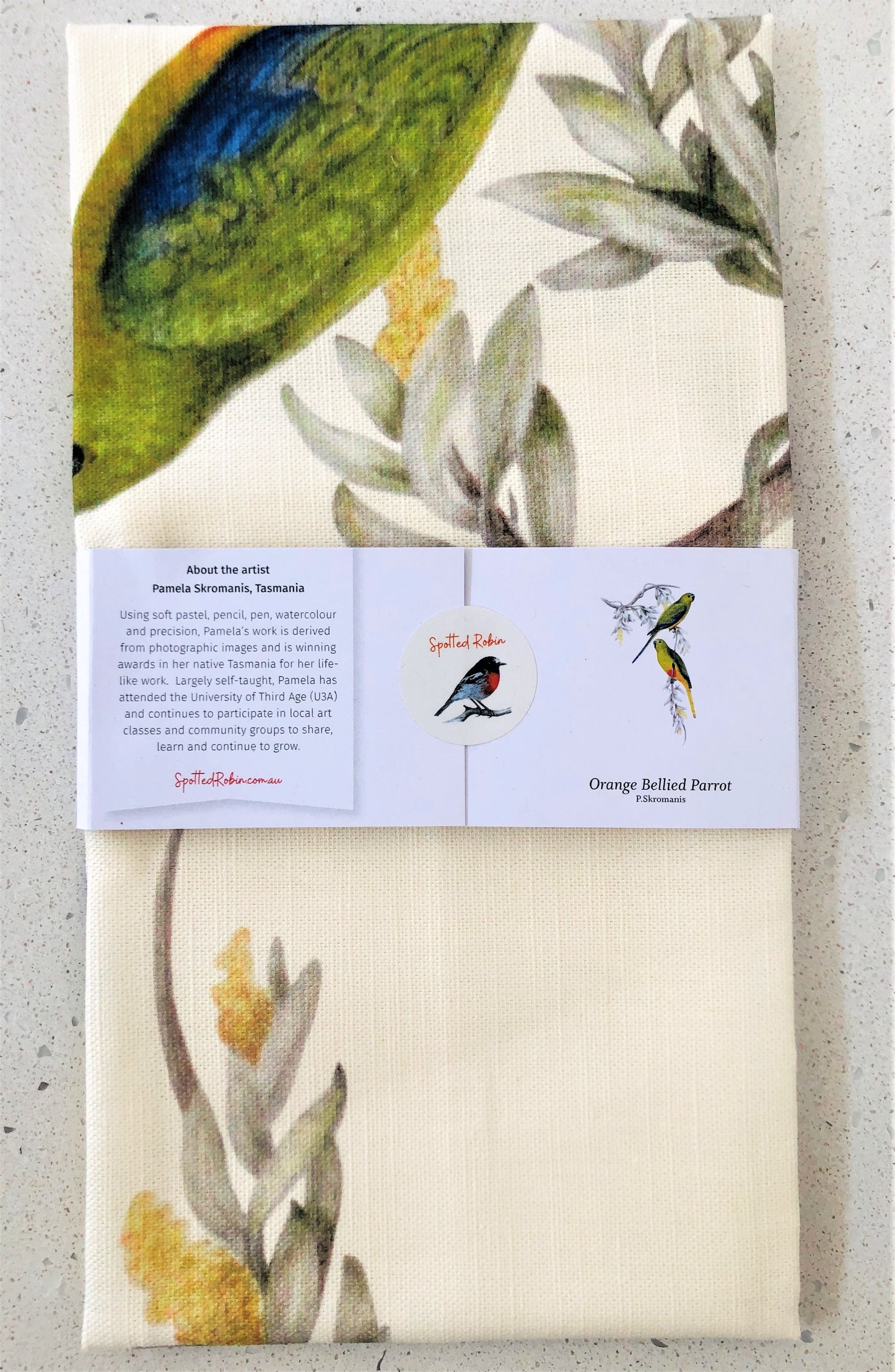 Tea Towel - Orange Bellied Parrot