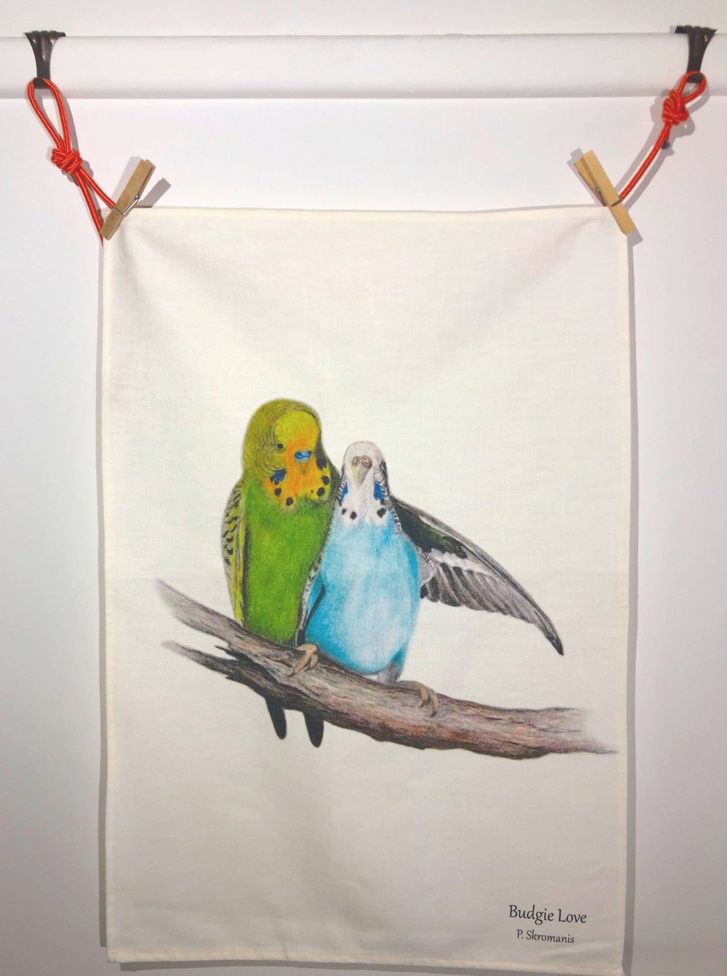 Tea Towel - Budgie Love