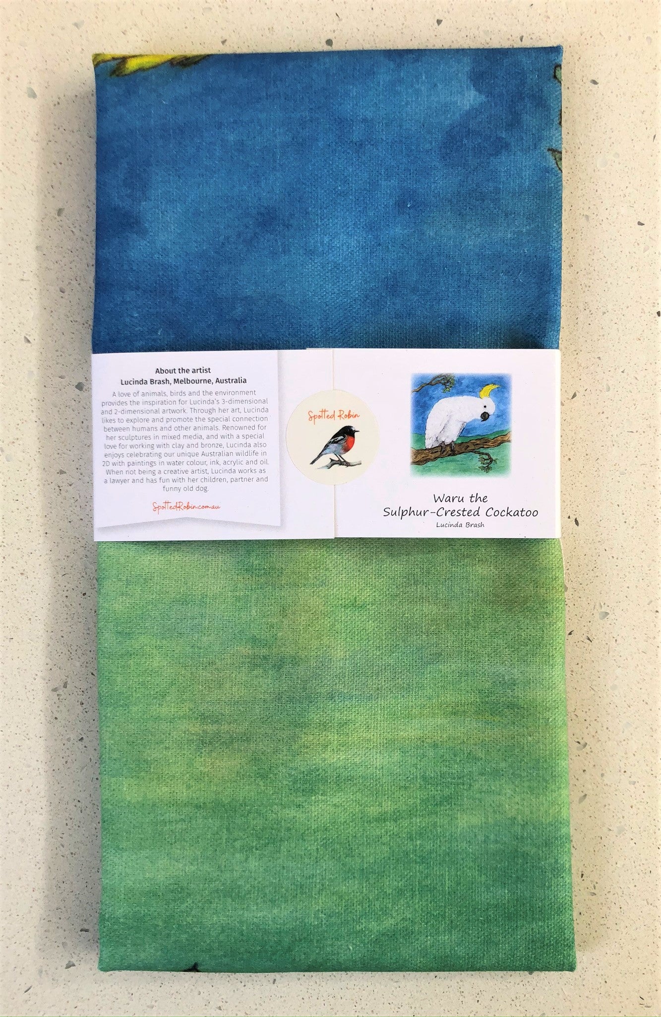 Tea Towel - Waru the Sulphur-Crested Cockatoo