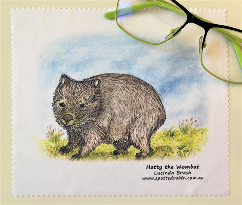 Microfibre Eyeglass Cleaning Cloth - Hatty the Wombat
