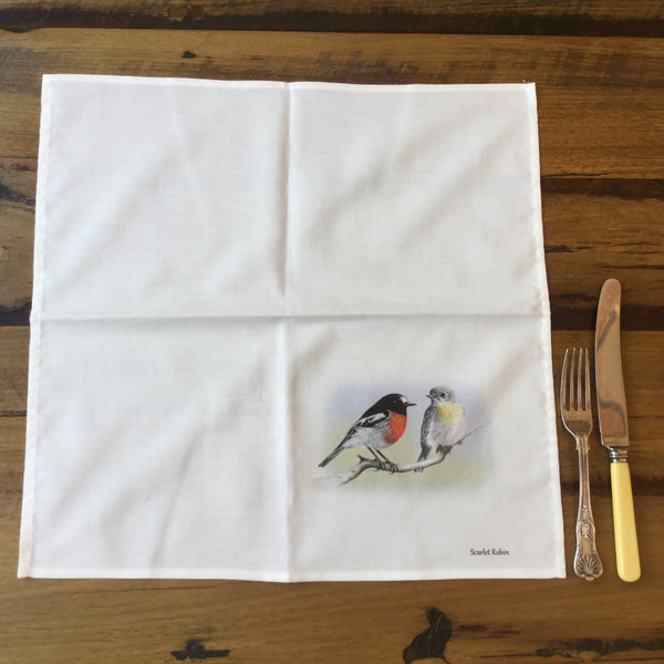 Cotton Dining Napkins - Scarlet Robin Duo