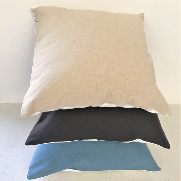 Backing fabric colours (all hemp and organic cotton blend) - in neutral, duck-egg blue and charcoal