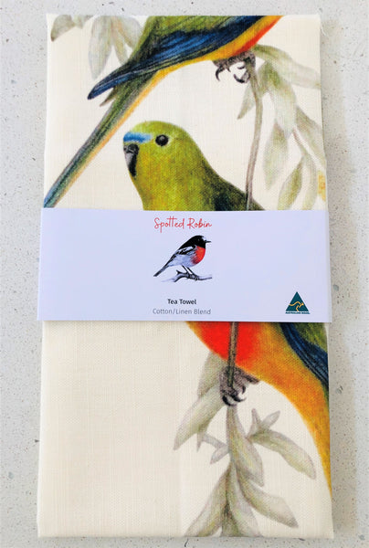 Tea Towel - Orange Bellied Parrot