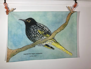 Tea Towel - Reginald the Regent Honeyeater